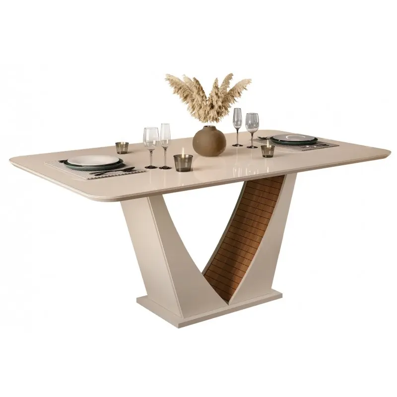 Mesa de comedor Frida roble y blanco roto 170×90 cm - Mesas de comedor