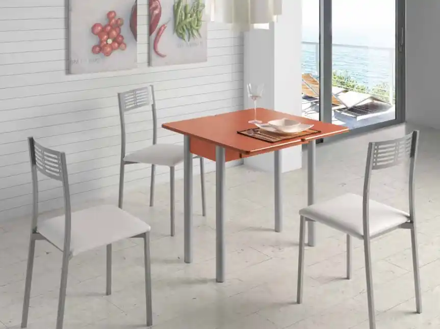 Mesa de cocina extensible Nisa MDF cerezo 80×40-80 cm