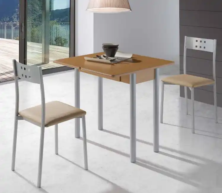 Mesa de cocina extensible Nisa MDF roble 80×40-80 cm