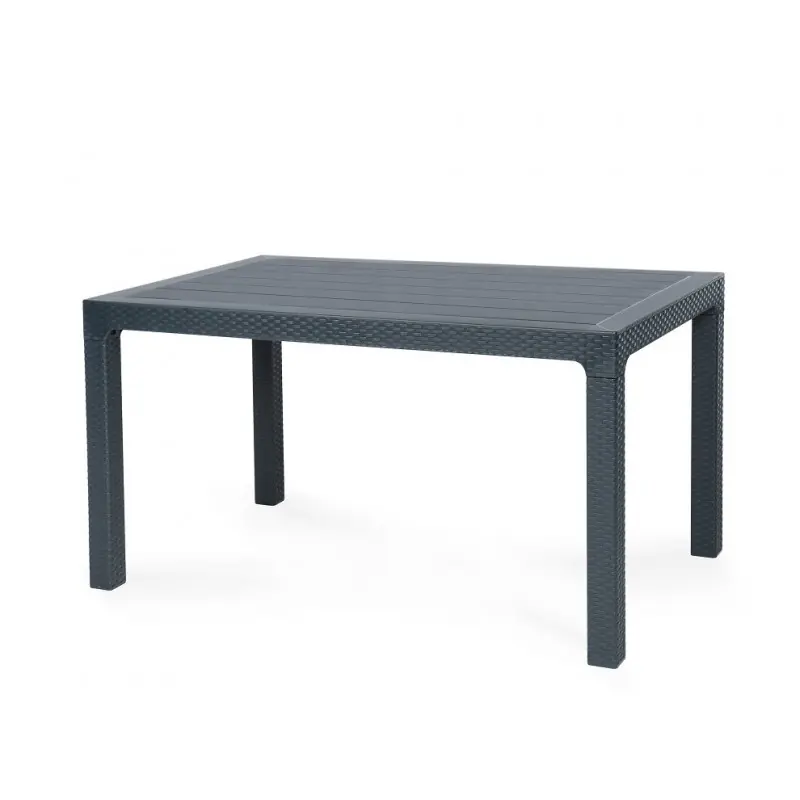 Mesa Elene rattan polipropileno antracita 140×80 cm - Mesas hosteleria
