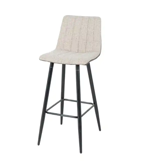 Set de 2 taburetes combinada jaspeada marrón y trasera en polipiel marrón 77cm - Taburetes y puff