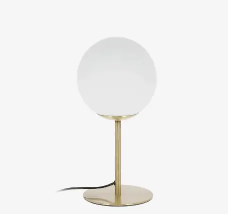 Lampara esferica de mesa Jasmine acero y cristal glaseado - Lamparas sobremesa