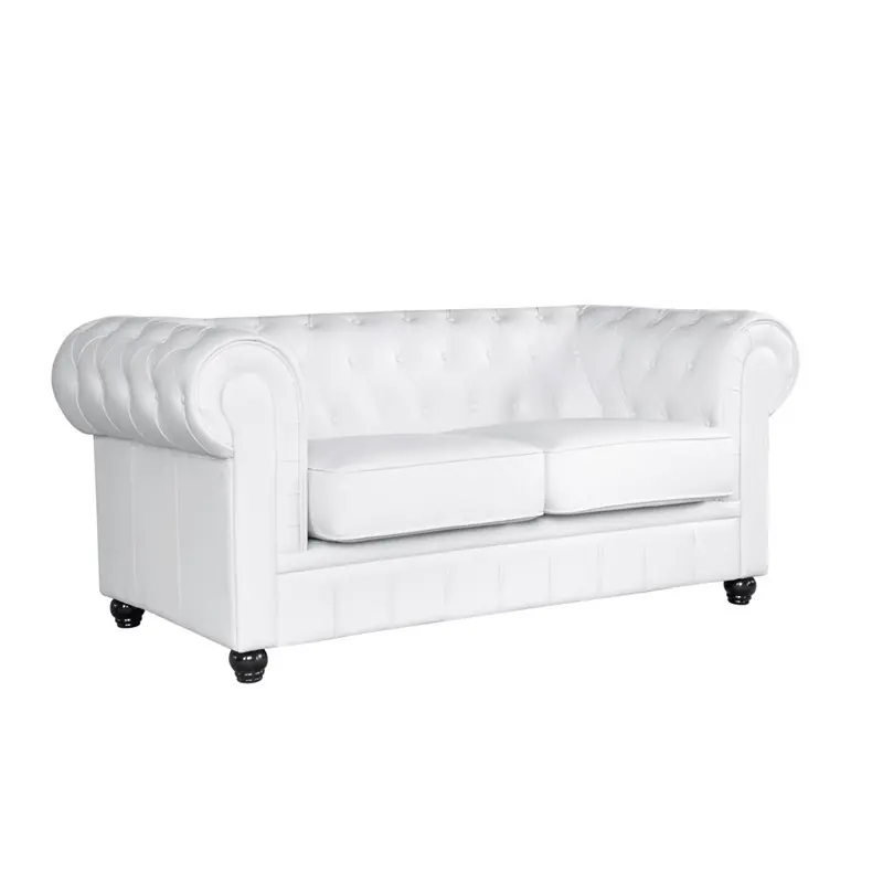 Sofá chester 2 plazas similpiel blanca - Sofas