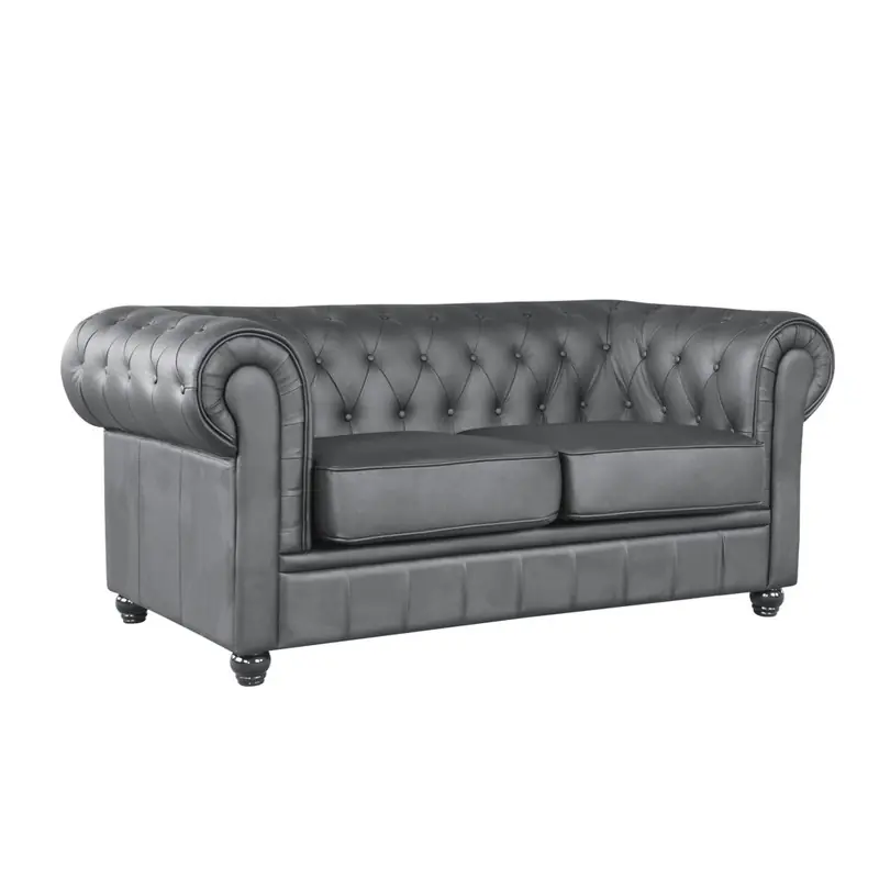 Sofá chester 2 plazas similpiel negro - Sofas