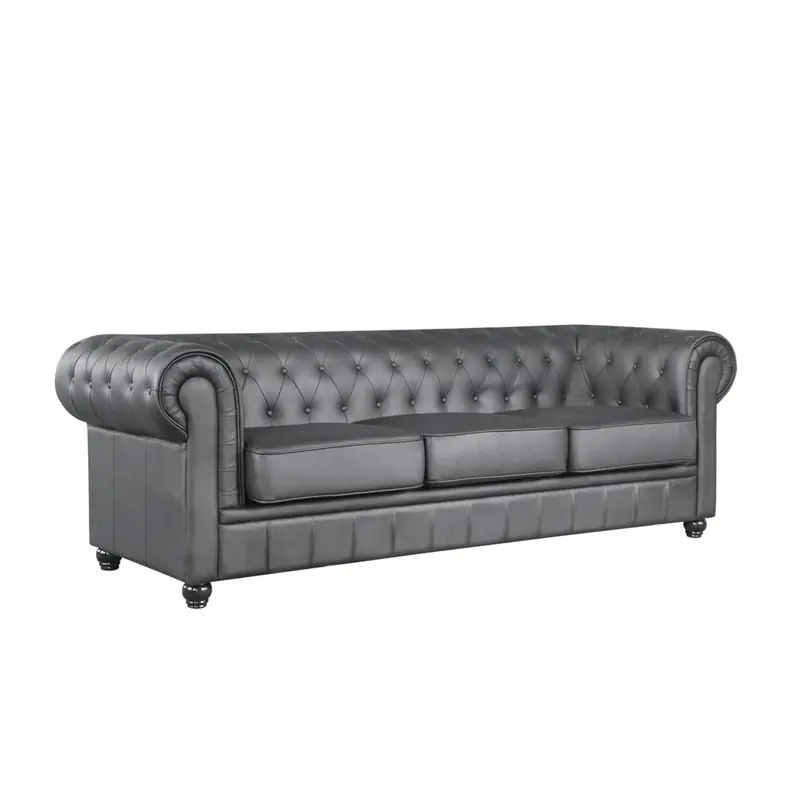 Sofá chester 3 plazas similpiel negro - Sofas