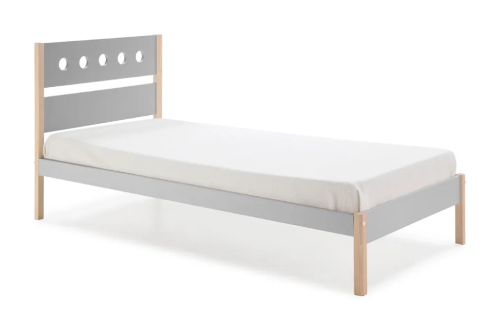 Cama Compte DM/PINO gris claro 90x190cm - Camas y canapes