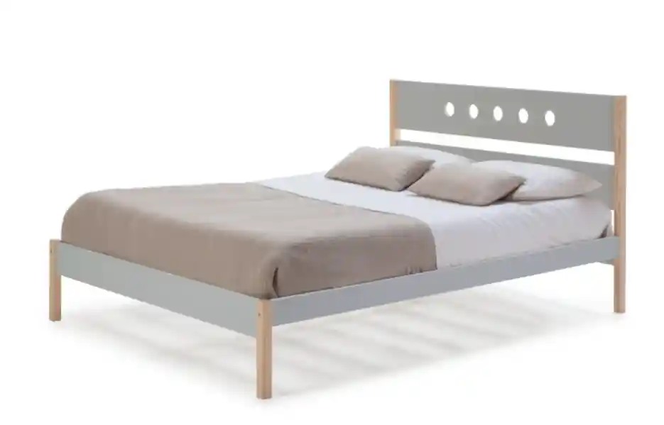 Cama Compte madera DM/PINO gris claro 140x190cm - Camas y canapes