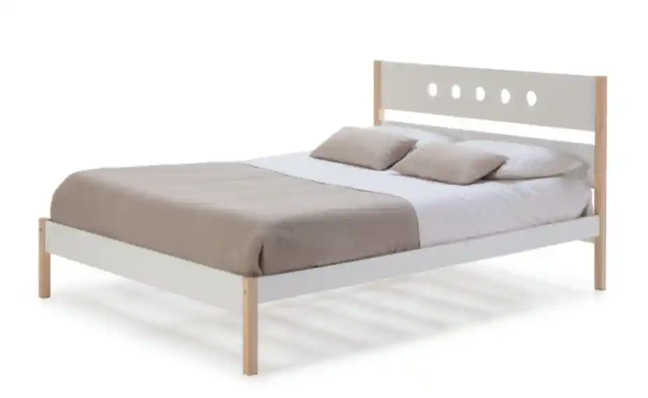 Cama Compte madera DM/PINO blanco 140x190cm - Camas y canapes