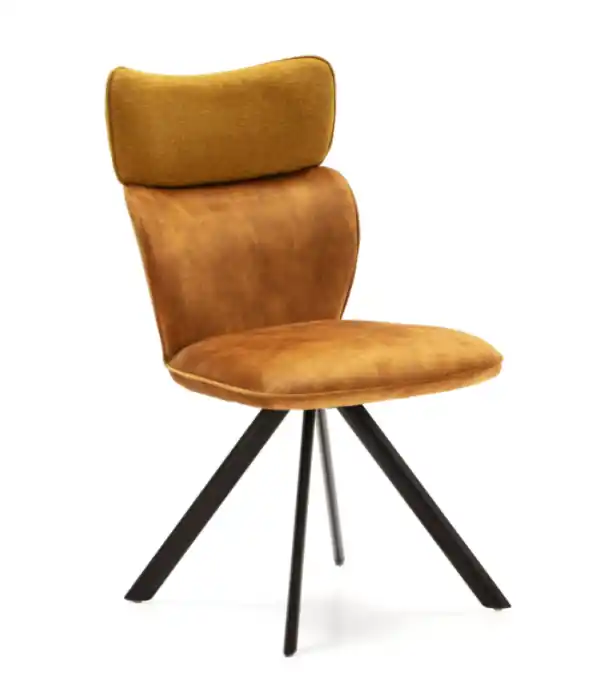 Silla de diseño Jin tela mostaza - Sillas