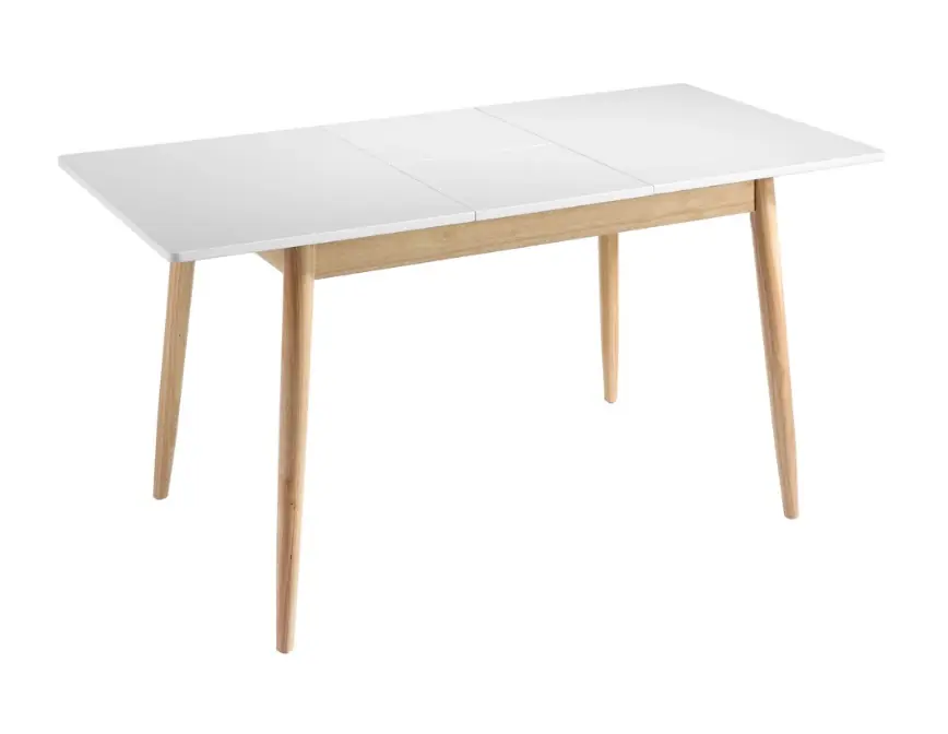 Mesa lugano blanco mate roble extensible 160-210×90