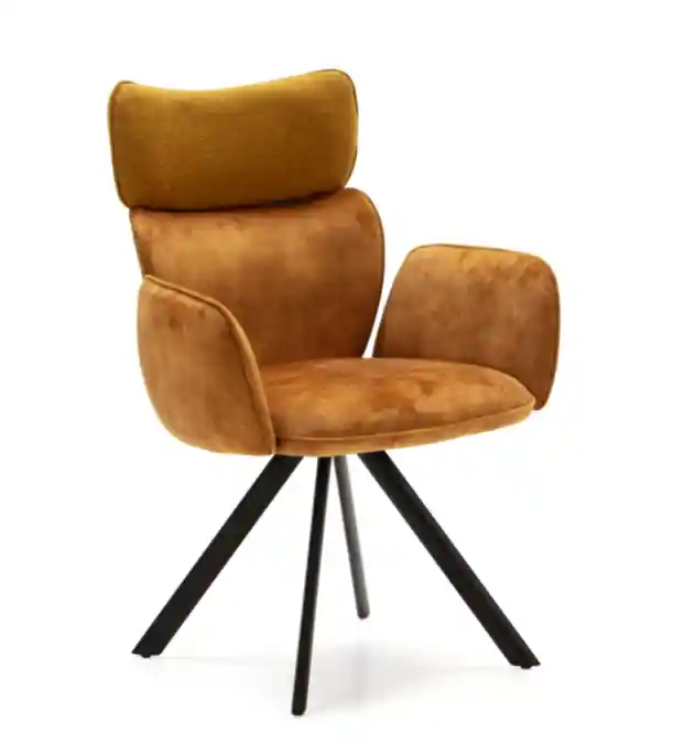 Sillon de diseño Jin tela mostaza - Sillones butacas divanes