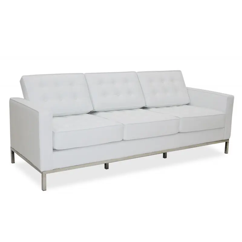 Sofa Florence similpiel blanca 3 plazas - Sofas