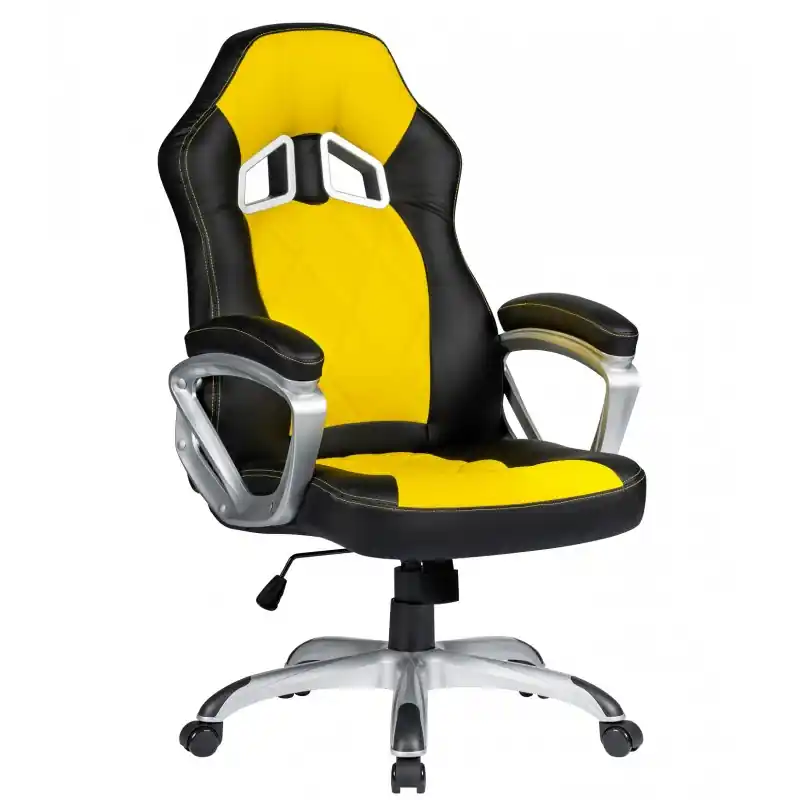 Sillón racing alto Vidal similpiel amarilla y negra - Sillones direccion