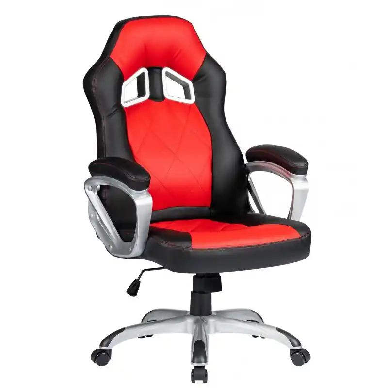 Sillón racing alto Vidal similpiel roja y negra - Sillones direccion