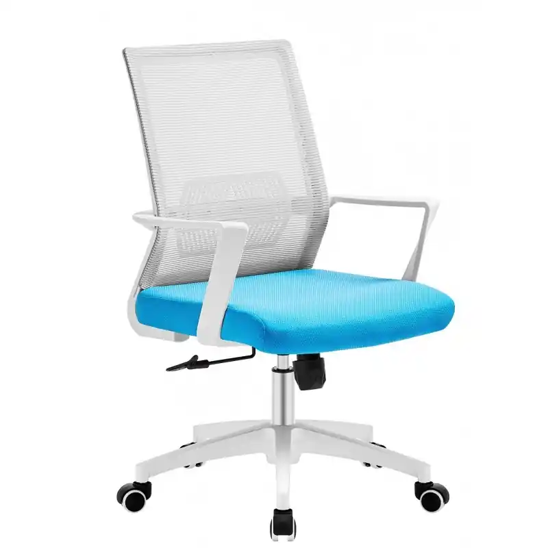 Sillón de oficina Sparta negro malla gris tejido azul claro - Sillas oficina operativas