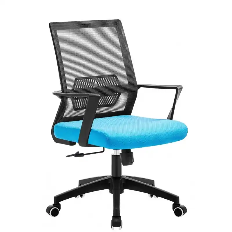 Sillón de oficina Sparta negro tejido acrílico azul claro - Sillas oficina operativas