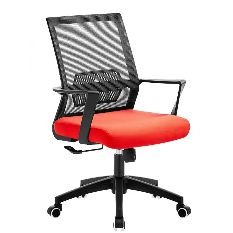 Sillón de oficina Sparta negro tejido acrílico rojo - Sillas oficina operativas