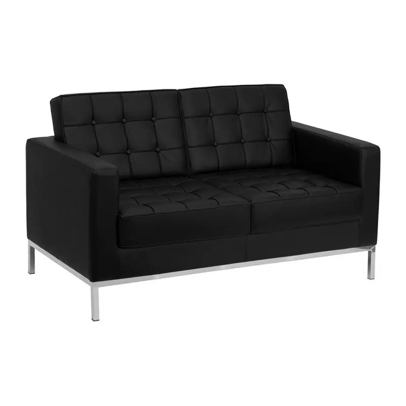 Sofa Florence similpiel negra 2 plazas - Sofas