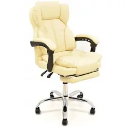Sillón alto Nuria sincro similpiel beige - Sillones direccion