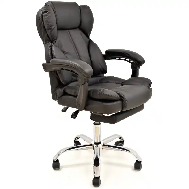Sillón alto Nuria sincro similpiel negra - Sillones direccion