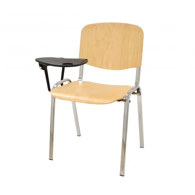 Silla con brazo y pala derecha madera natural - Sillas confidentes