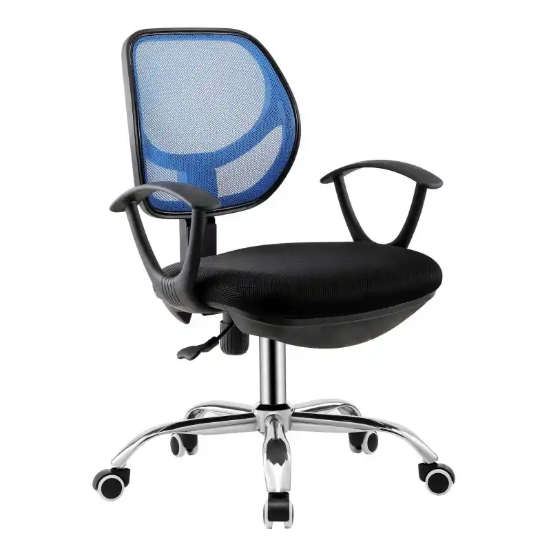Sillón de oficina Kim gas malla azul y tejido negro - Sillas oficina operativas