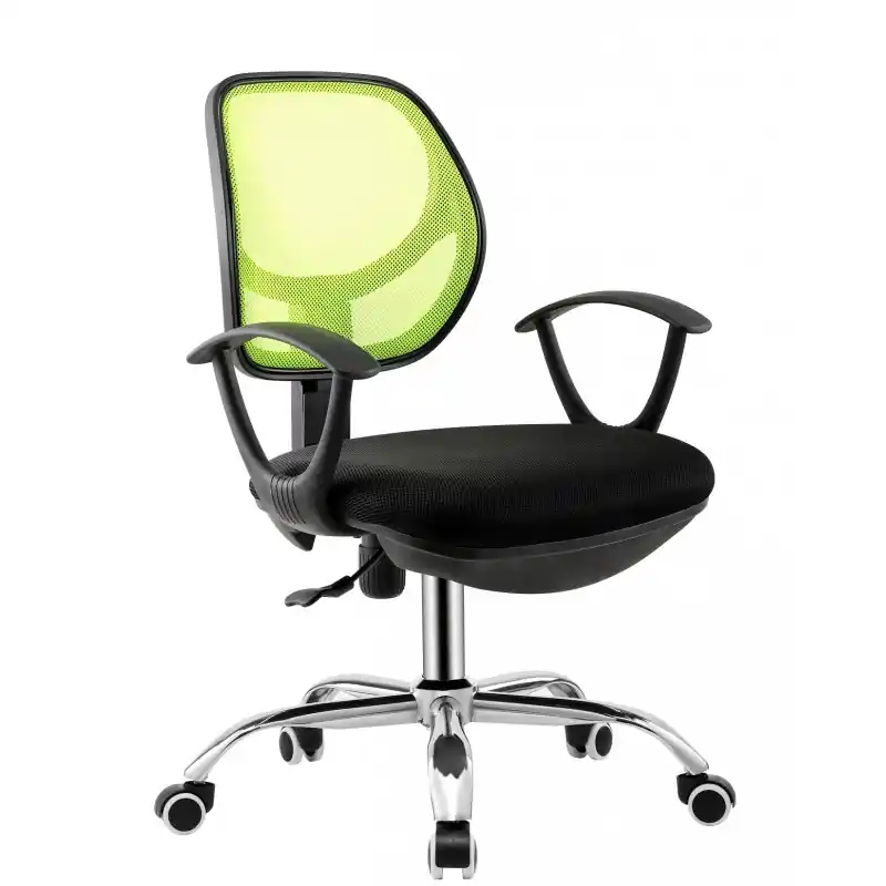 Sillón de oficina Kim gas malla verde y tejido negro - Sillas oficina operativas