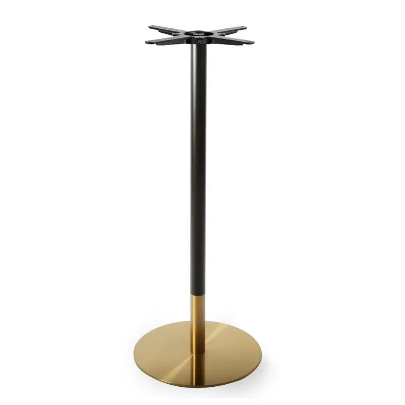 Base de plato de acero inoxidable dorado y mate negro 110cm - Pies y bases para mesas