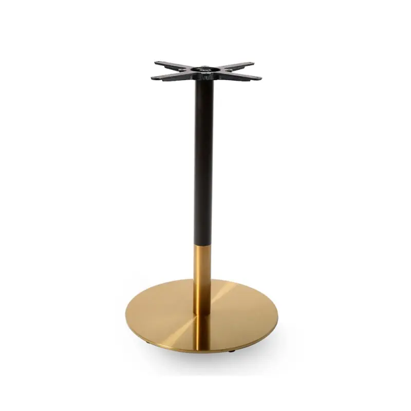 Base de plato de acero inoxidable dorado y mate negro 72cm - Pies y bases para mesas
