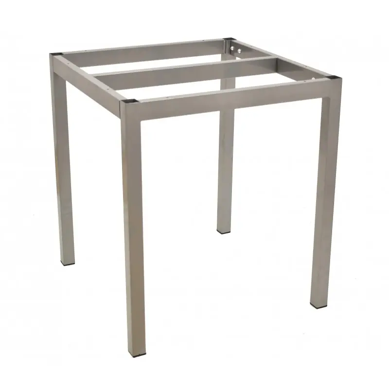 Base cuadrada de 4 patas gris plata 65x65cm - Pies y bases para mesas