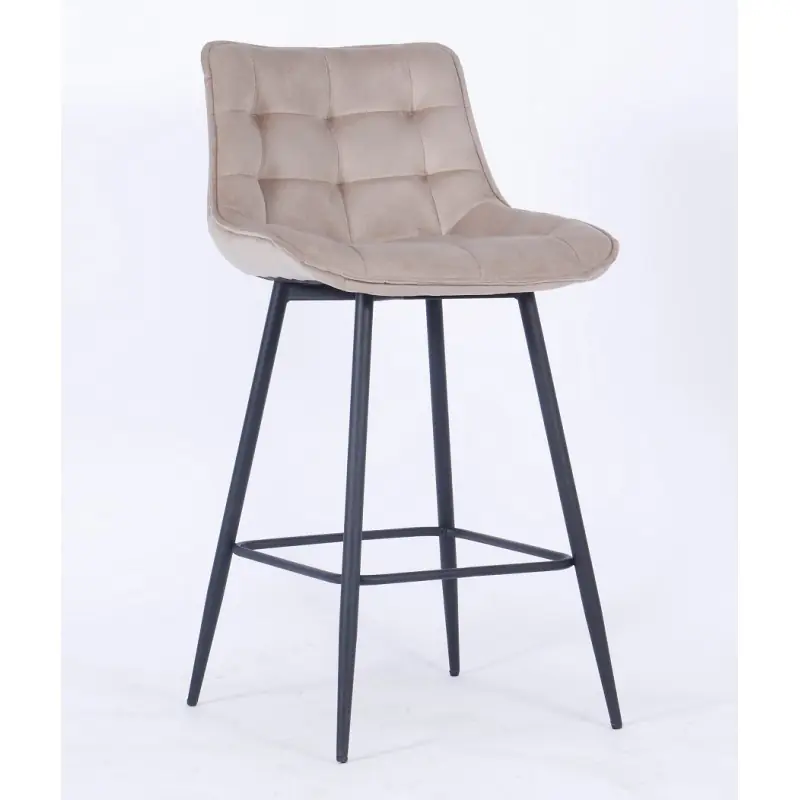 Taburete Brayton tapizado velvet marrón visón - Taburetes y puff