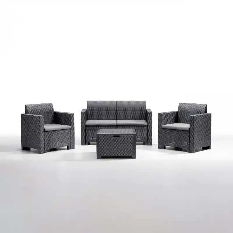 Conjunto de exterior poliratán antracita - Conjuntos rattan