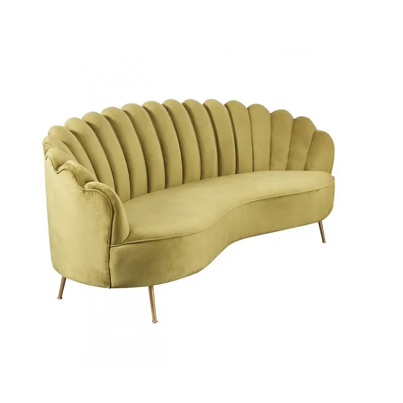 Sofá Annabel terciopelo verde 3 plazas - Sofas