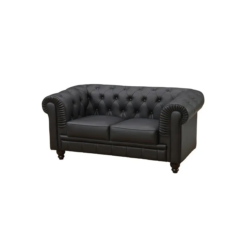 Sofá chester new 2 plazas similpiel negro - Sofas