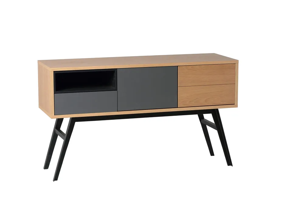 Consola Kay madera natural gris antacita - Consolas