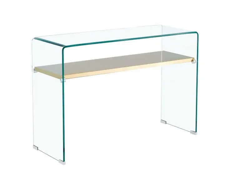 Consola gold cristal balda acero inox dorado 110×40 cm - Consolas