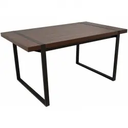 Mesa Nepal tablero de madera bilaminada acabado vintage cerezo 150×90 cm - Mesas de comedor