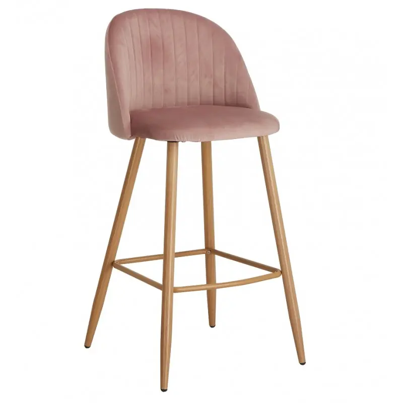Taburete Velvet terciopelo rosa - Taburetes y puff