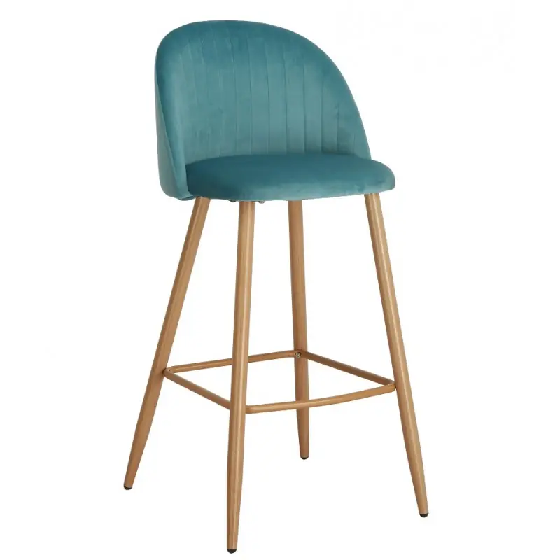Taburete Velvet terciopelo turquesa - Taburetes y puff