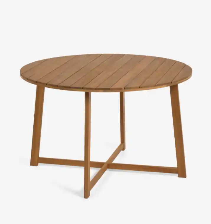 Mesa redonda Habana madera maciza acacia 120 cm - Mesas de madera