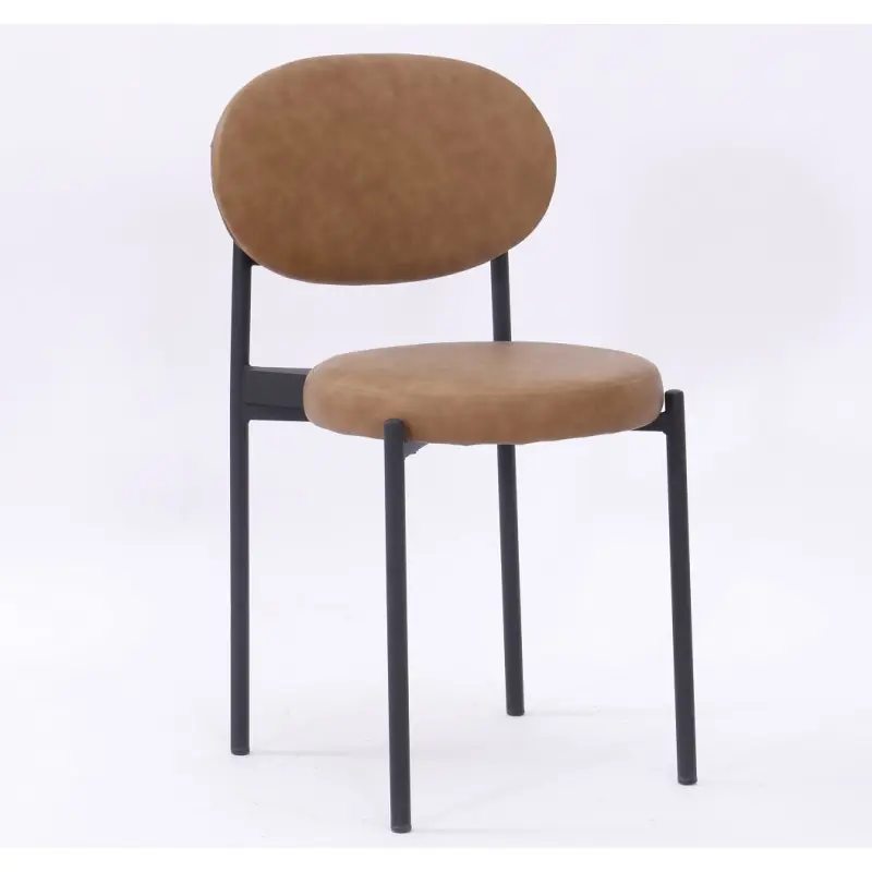 Silla retro similpiel marrón claro - Sillas
