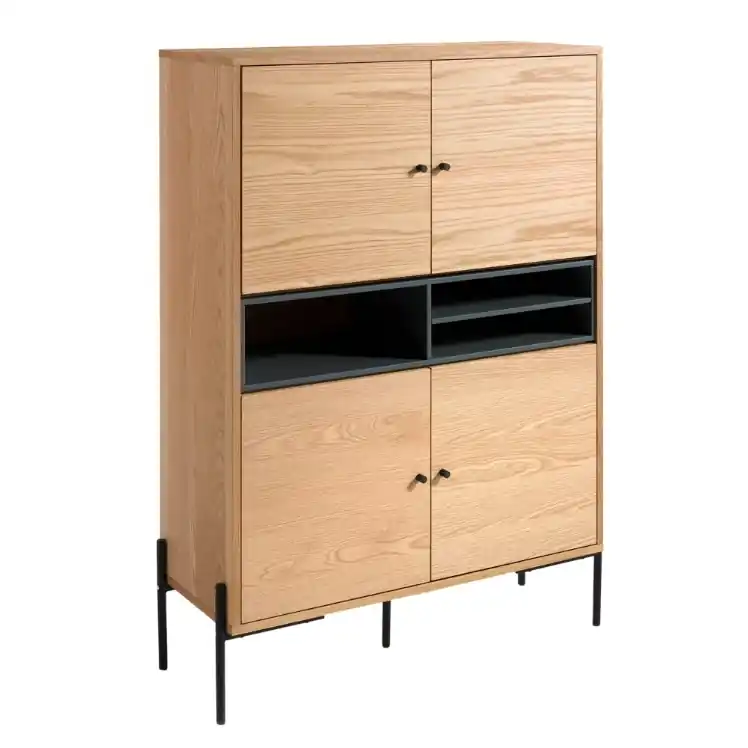 Aparador Canada roble acero negro 103×143 - Aparadores
