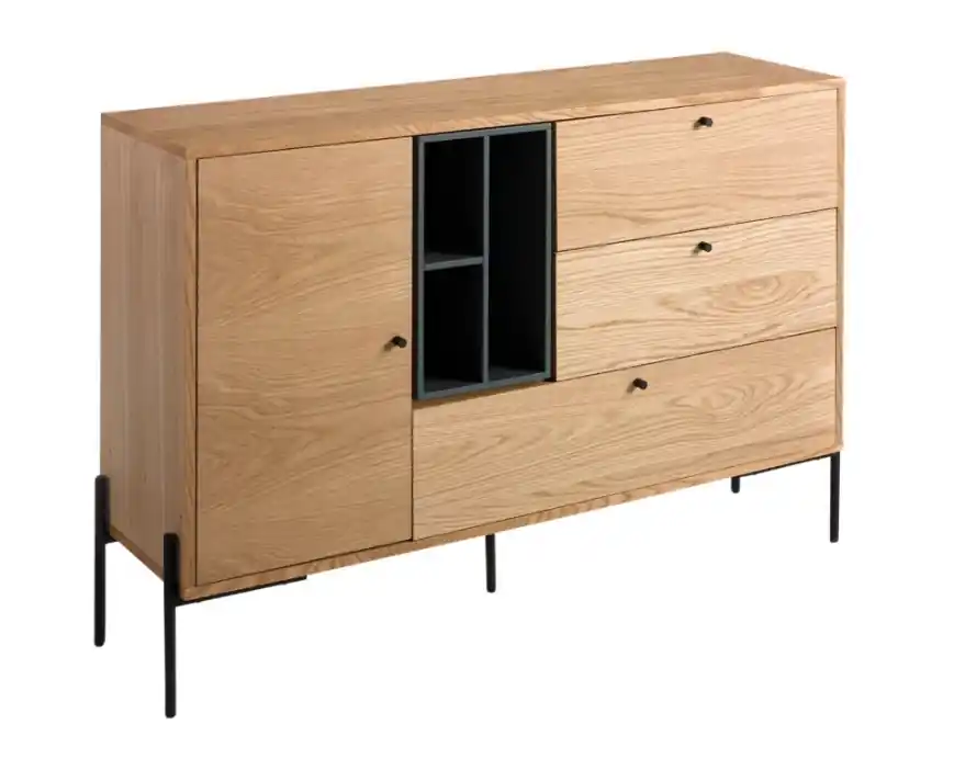 Aparador canada roble acero negro 145×95 - Aparadores