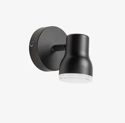 Lampara aplique giratoria de acero color negro - Apliques