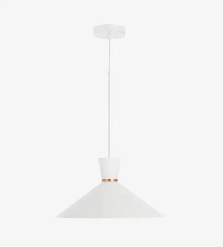 Lampara de techo Cono de acero color blanco - Lamparas de techo