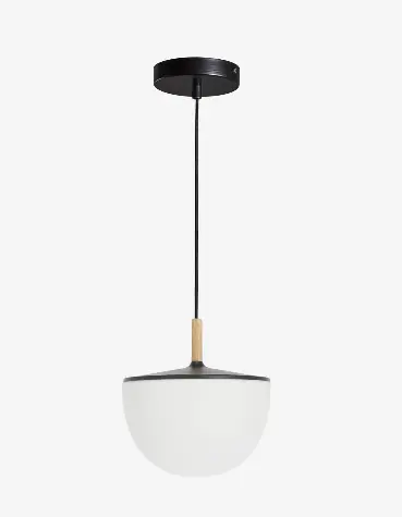 Lámpara de techo de cristal y madera - Lamparas de techo