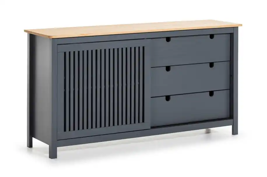 Aparador Bruna madera de pino gris 150×80 - Aparadores