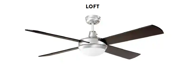 Ventilador de techo con luz Loft cromo satinado - Ventiladores de Techo