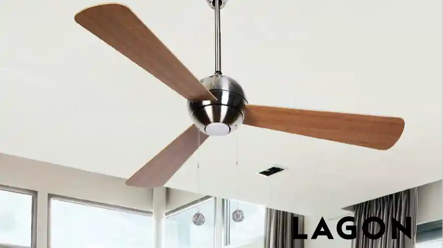 Ventilador de techo con luz Lagon madera roble nogal - Ventiladores de Techo
