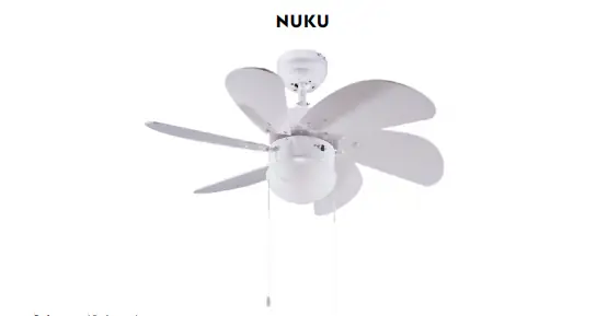 Ventilador de techo con luz Nuku blanco - Ventiladores de Techo